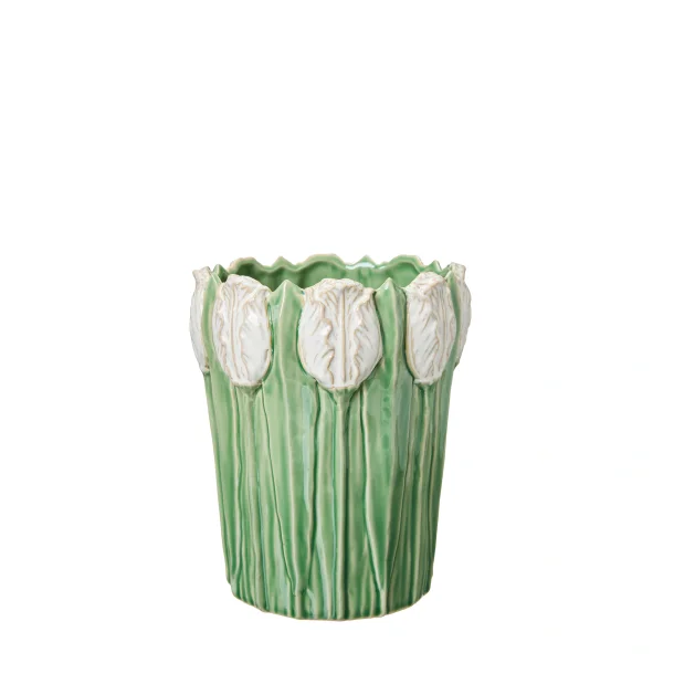 Urtepotte skjuler med tulipaner fra Wikholm I 20x23cm