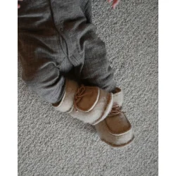 Baby hjemmesko i uld | Beige | 3-6 mdr