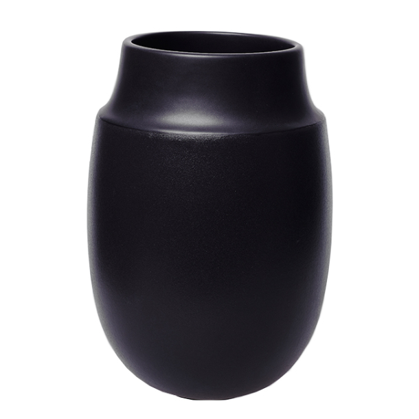 Aya vase med sand finish, Black, D14 x H20 cm