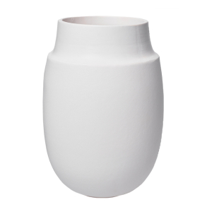 Aya vase med sand finish, White, D14 x H20 cm