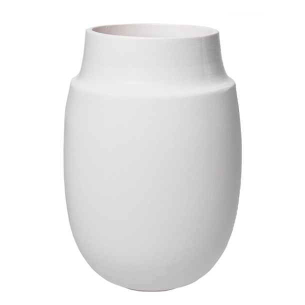 Aya vase med sand finish, White, D14 x H20 cm