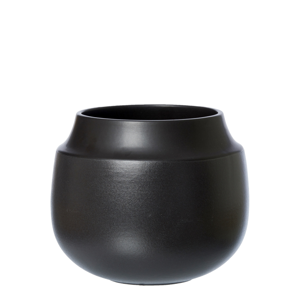 AYA pot/vase, sand finish, Black, D17 x H14 cm