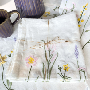 Stofservietter fra Speedtsberg med blomster l 4 stk. 