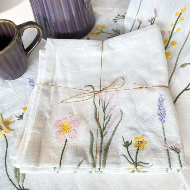 Stofservietter fra Speedtsberg med blomster l 4 stk. 