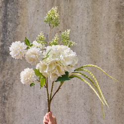 Kunstig Krysantemum blomst fra Speedtsberg l Hvid blomst l 61 cm