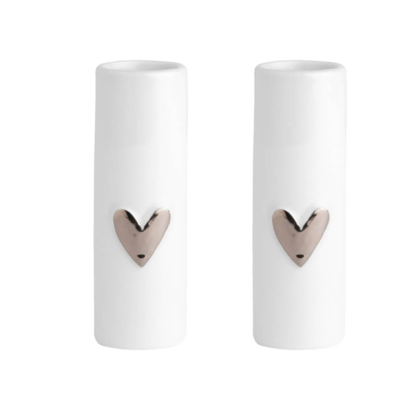 Vase st af 2 fra Rder designs l Mini vaser med slv hjerte