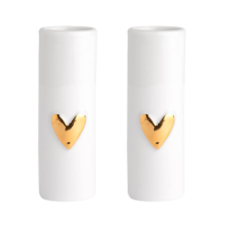 Vase st af 2 fra Rder designs l Mini vaser med guld hjerte 