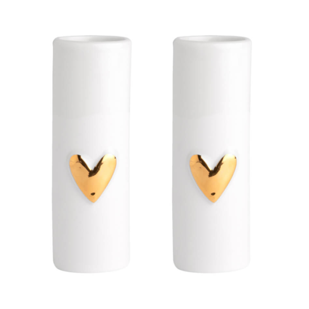 Vase st af 2 fra Rder designs l Mini vaser med guld hjerte 