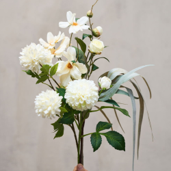 Kunstig Krysantemum blomst fra Speedtsberg l Hvid blomst l 61 cm