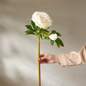 Pion kunstig blomst i hvid fra Mr.Plant l 50cm