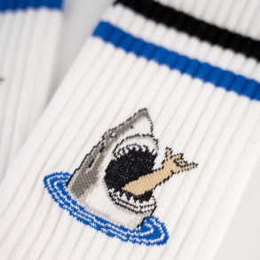 Hvide tennis str�mper |�Shark Shaka | LAKOR
