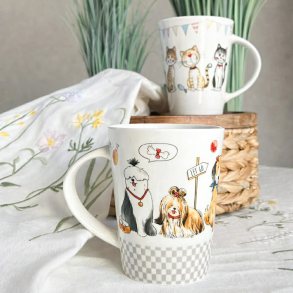 Porcel�nskrus med hunde motiv I Speedtsberg