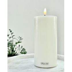 Deluxe Homeart | Bloklys | Cream | d. 7,5 x 15cm