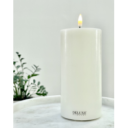 Deluxe Homeart | Bloklys | Cream | d. 7,5 x 15cm