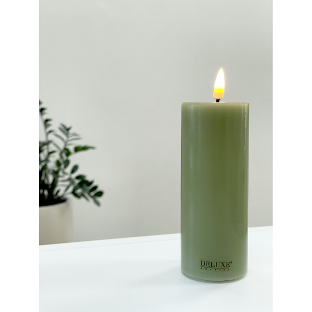 LED Lys l Deluxe Homeart l Oliven grn l D5 x H12,5