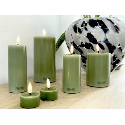 LED Lys l Deluxe Homeart l Oliven gr�n l D5 x H12,5