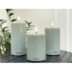 Salvie Green LED Bloklys �7,5cm x 12,5 � Deluxe Homeart