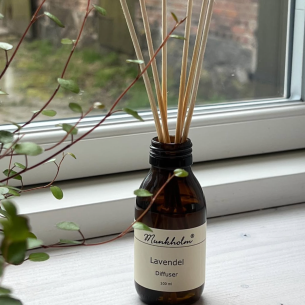 Duftpinde l Diffuser l 100 ml l Lavendel l Boliginterir l Munkholm l 