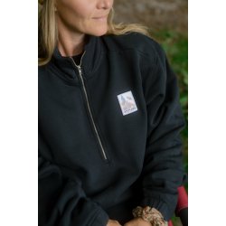 Halfzip wall of wonder patch sweatshirt | LAKOR