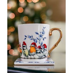 Krus | Fugle med nissehuer | Heinen Delft Blau