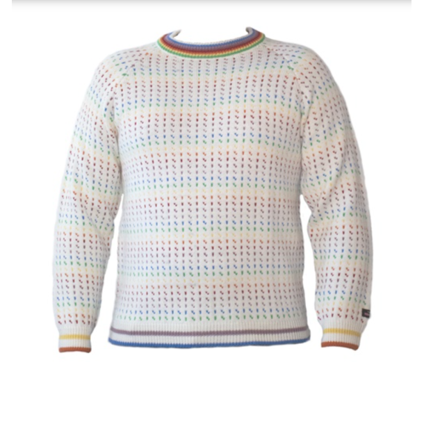 Pridelender sweater af 100% kamgarns-uld