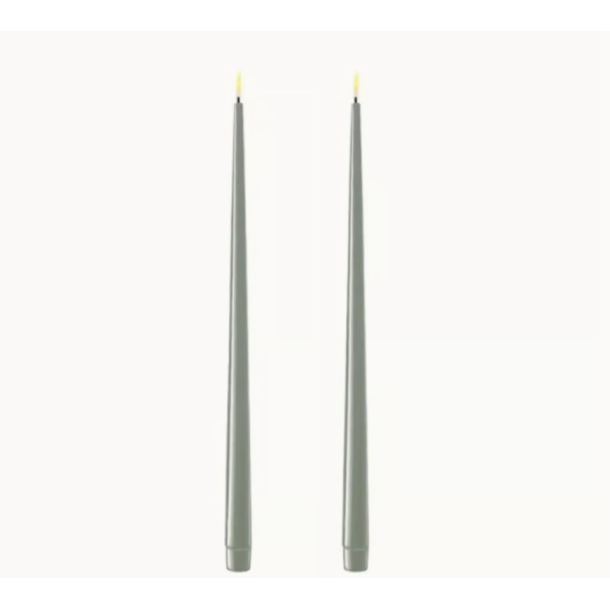 LED Lys l Deluxe Homeart l Kronelys l Salvie Grn l 2 stk l D2,2 x H38