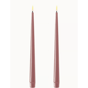 LED Lys l Deluxe Homeart l Kronelys l Lavendel l 2 pk l D2,2 x H28