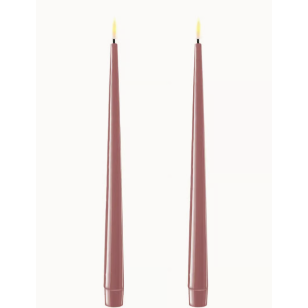 LED Lys l Deluxe Homeart l Kronelys l Lavendel l 2 pk l D2,2 x H28