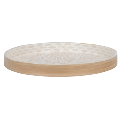 Bakke, bambus/capiz, beige, 40x40x3,5 cm, House Nordic
