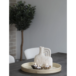 Bakke, bambus/capiz, beige, 40x40x3,5 cm, House Nordic