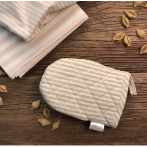 Grydelap l Froghandske st l 2 stk l Engholm l Beige / Hvid 