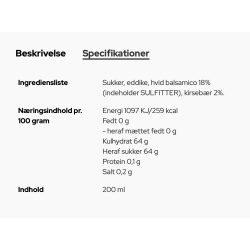 Olie l Kirsebr Balsamico Creme l Hr. Skov l Danmark 