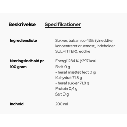 Olie l Balsamico Creme l Hr. Skov l Danmark 