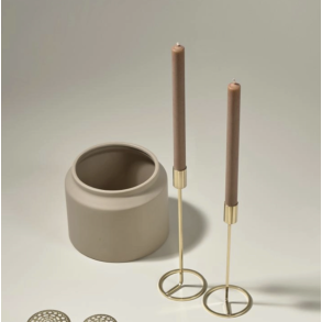 Lysestage l Guld l Jern l Villa Collection l 9,5 x 28,5 l