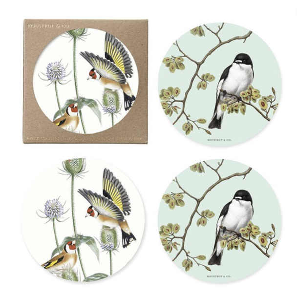 Glasbrik l Havens fugle l 4 pk l 