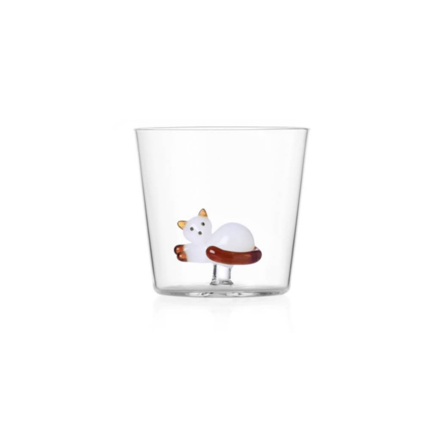 Glas l Kat l Liggende l Brun hale l Ichendorf l Tabby Cat l 