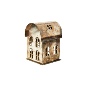 Fyrfadsstage l Metal Hus l Til Fyrfads lys l 10 x 9 x 20 cm l Speedtsberg l 