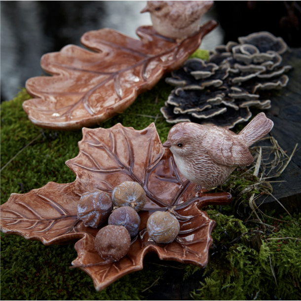 Fad l Dekoration l Fugl på Fad l 2 Varianter l Bird on leaf l  Wikholmform l 