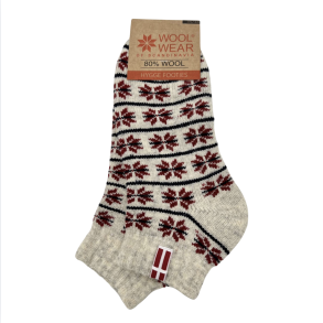 Uldsokker l Ankel sokker l m/DK flag l 80% uld l