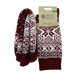 Uldsokker l Nr 50 l Bordeaux Rd l 60% uld l 