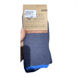 Uldsokker l Kn lange l Military Garde l Bl l 64% Merino Uld l 