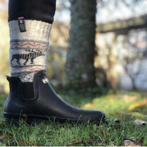 Uldsokker l Nr 100 l Ragsokker l med Elg motiv l 80% Uld l