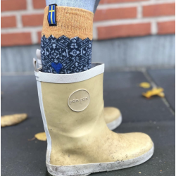 Uldsokker l Ragsokker l Til brn &amp; voksne l med Svensk flag l 70 % Uld l 