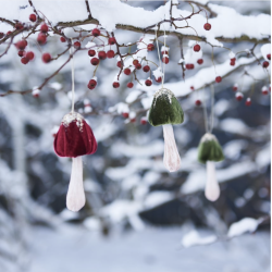 Juleophng l Svamp til ophng l Jul l Rd l D4,5 x 11cm l 