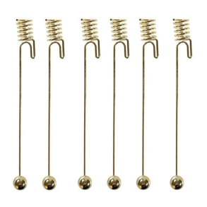 Lysholdere l Til Juletret l Metal l Guld l 6 stk l H16,7 cm l