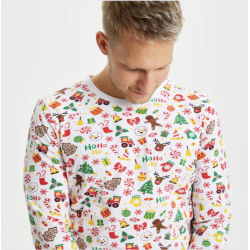 Pyjamas l Jul pyjamas l Hvid med jule mnster l 