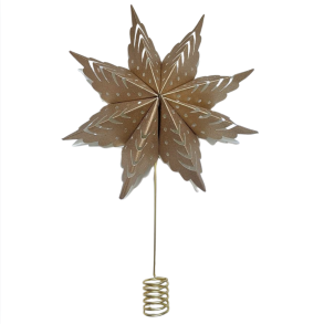 Julestjerne l Stjerne l Brun / Guld med glimmer l Topstjerne l H30 cm l 
