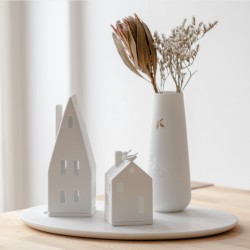 Vase l Mini vase M l Hvid &amp; guld l Rder l 