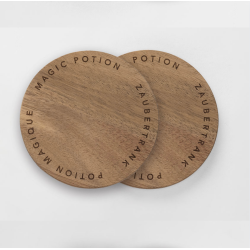 Glasunderlag l St med 2 l Akacietr l Rder l 