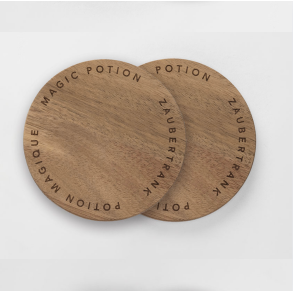 Glasunderlag l St med 2 l Akacietr l Rder l 